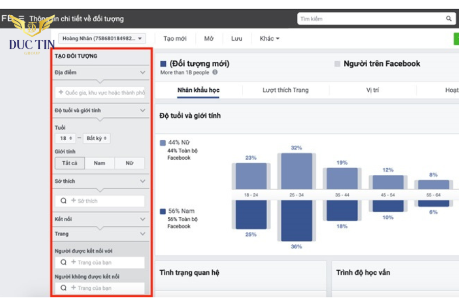 Sử dụng Facebook Audience Insights để phân tích đối tượng khách hàng