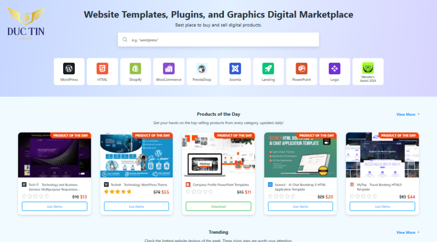 Tìm cảm hứng thiết kế và lựa chọn mẫu template độc đáo tại templatemonster.com